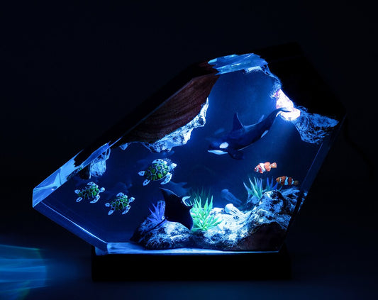 Orca Shark and Turtle Resin Night Lights